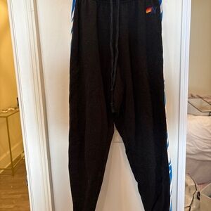 Aviator Nation velvet zebra stripe Sweatpants